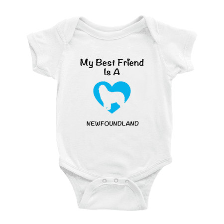 

My Best Friend is A Newfoundland Dog Funny Baby Bodysuit 0-3 Months