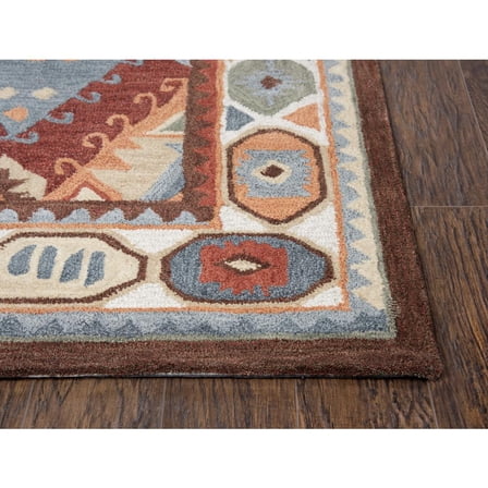 Alora Decor Itasca 8' x 10' Patchwork Red/Blue/Beige/Brown Hand-Tufted Area Rug