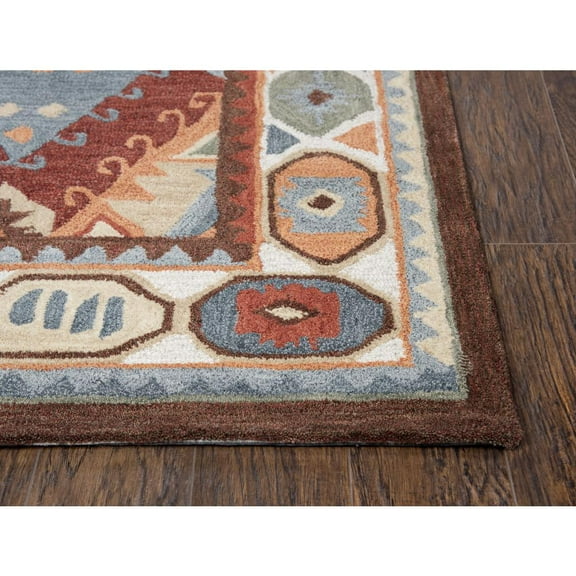 Alora Decor Itasca 8' x 10' Patchwork Red/Blue/Beige/Brown Hand-Tufted Area Rug