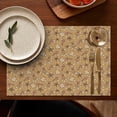 thumbnail image 5 of Brown Christmas Pattern Summer Placemats Table Placemats Set Of 4-Linen Kitchen Washable Placemats Table Mats 11.8"x17.7" Non-Slip Heat Resistant, 5 of 6