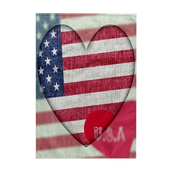 3dRose, Heart Love USA Flag Art Patriotic 4th of July, 15x22 Hand Towel