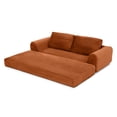 thumbnail image 4 of 2-In-1 Folding Convertible Sofa Bed, Modern Corduroy Sleeper Couch with 2*Pillows, Futon Modular Upholstered Boneless Sofa with Pull-Out Bed, Folding Floor Modular Couch for Living Room (Orange), 4 of 10
