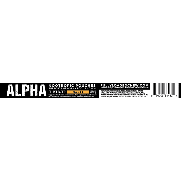 Fully Loaded Alpha Nootropic Pouches (Mango) 5-pack
