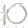 thumbnail image 3 of Sterling Silver Textured 40x4.0mm Knife Edge Greek Key Round Hoop Earrings, 3 of 3