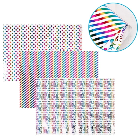 WHAMVOX  3 Sheets Birthday Gift Wrapping Paper Packing Present Father
