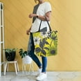thumbnail image 4 of FORMRS Womens Canvas Tote Bag with Zipper Inner Pocket Shoulder Handbag, Yellow Flowers, 4 of 7