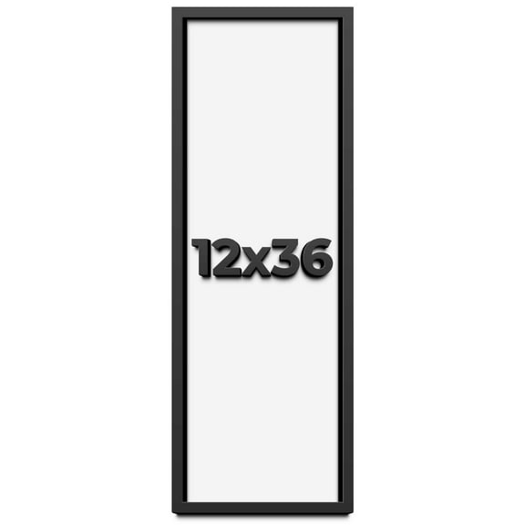 12x36 Shadow Box Frame Black | 1 inches Deep Real Wood Contemporary Shadowbox Display Frame | UV