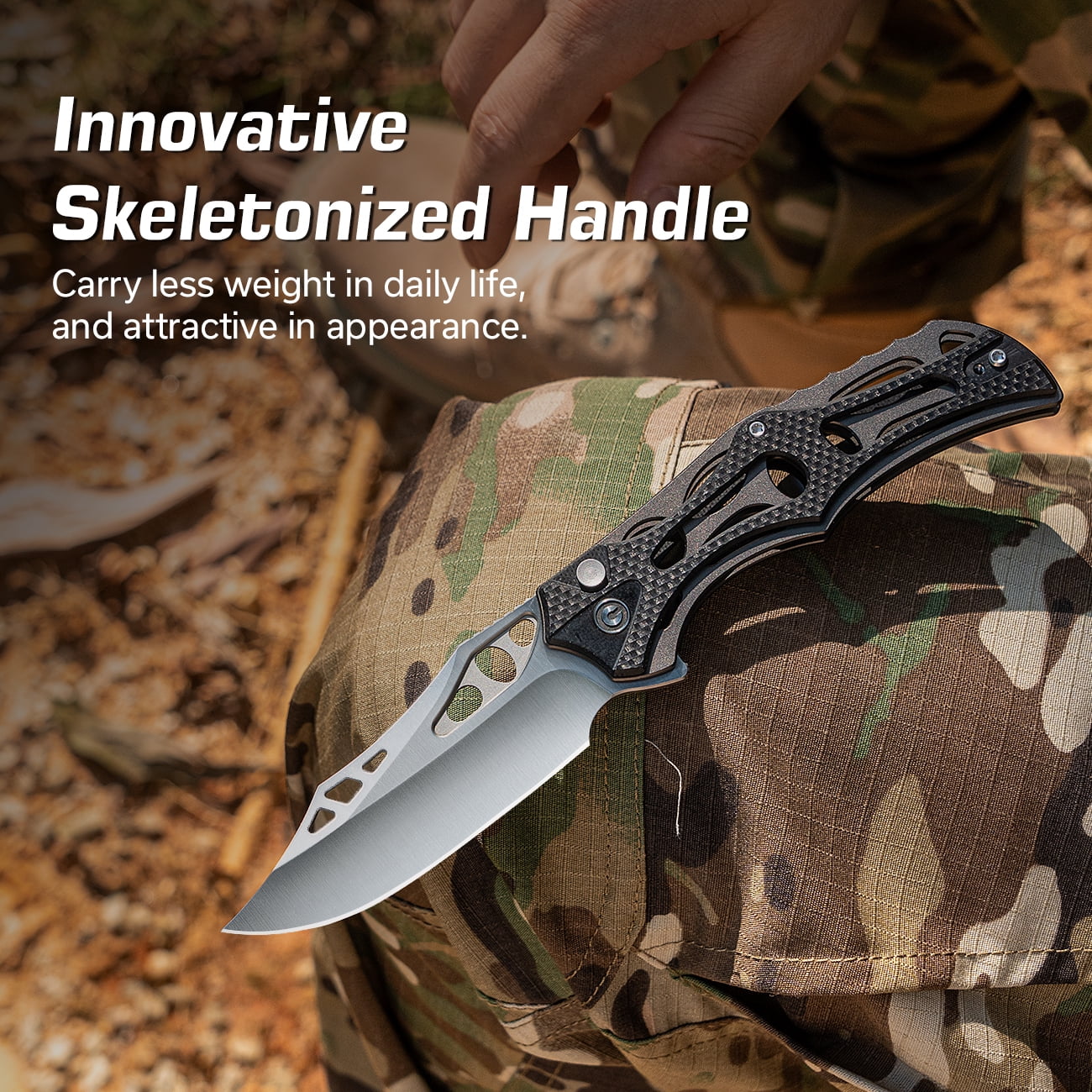 CIVIVI Biophase Pocket Folding Knife with 3.48" Nitro-V Blade, Gray Aluminum With Black Coarse G10 Handle C23083C-3
