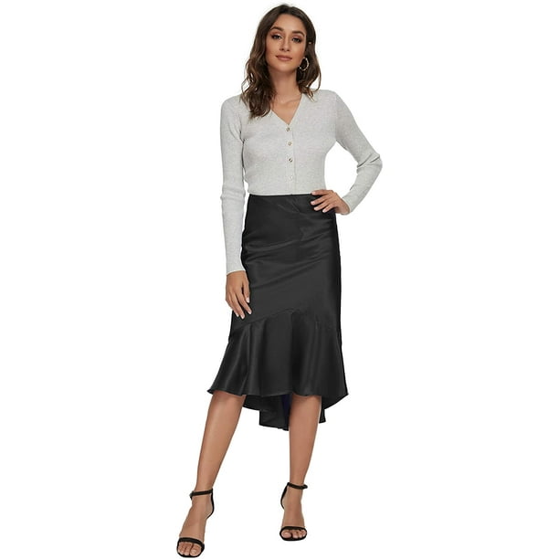 Knee length bias cut cheap skirt