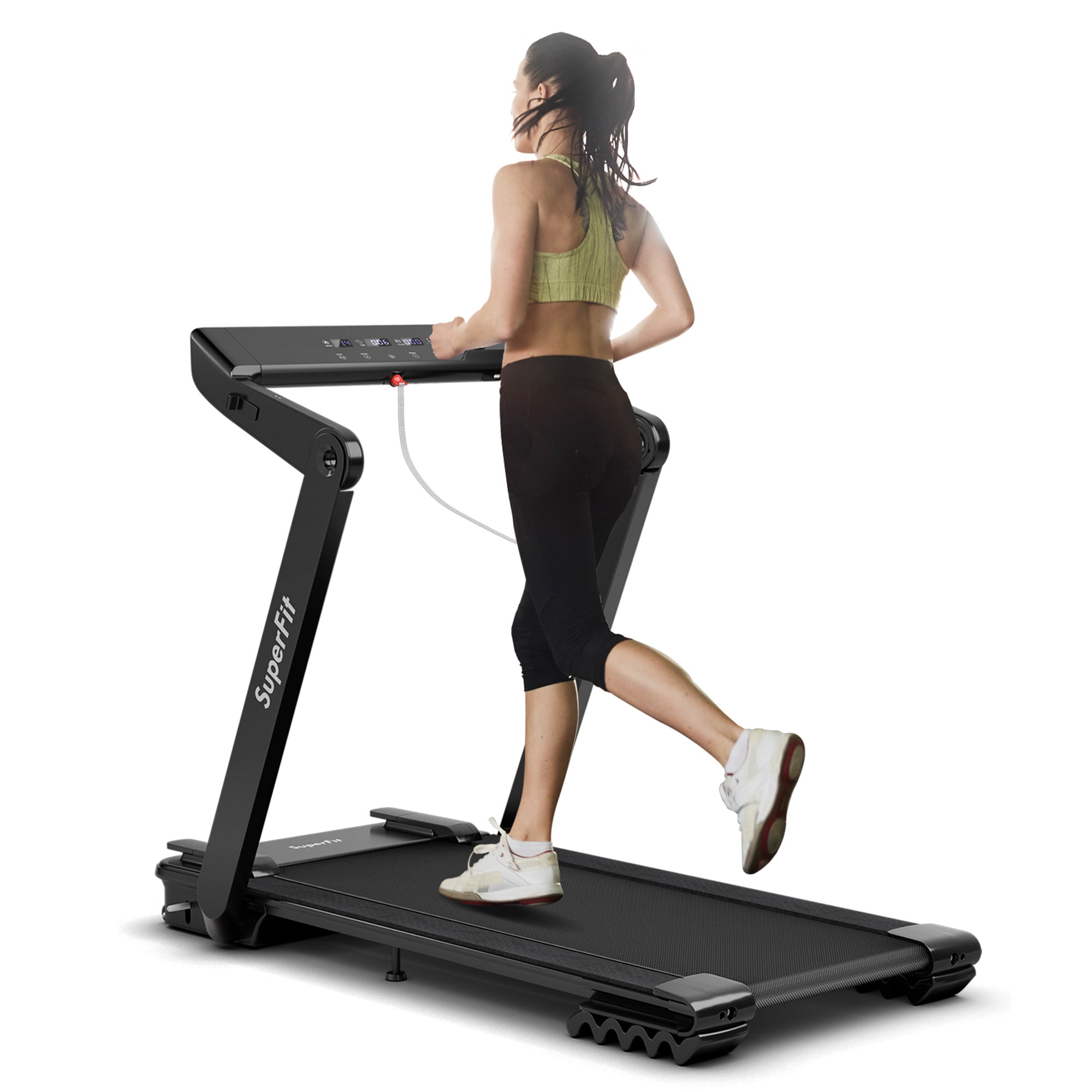 Gymax 4 HP Folding Treadmill Electric Walking Running Machine w Fatigue Button