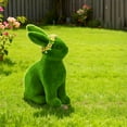 thumbnail image 6 of HuiXinOu Easter Flocked Bunny With Home Decor，Easter Decor, Holiday Table, Gift Idea(Green), 6 of 6