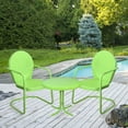 thumbnail image 2 of Northlight 3-Piece Retro Metal Tulip Chairs and Side Table Outdoor Set, Lime Green, 2 of 2
