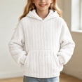 thumbnail image 2 of JZEJING Girls Hoodies Size 10-12 Solid Color Fleece Hooded Top Fall Winter Long Sleeve Pullover Sweatshirt with Pocket 2026, 2 of 9