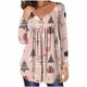 thumbnail image 1 of Camisas Navideñas Para Mujer, Camisetas de Manga Larga, Jersey Con Estampado Navideño Informal, Blusa Con Botones de Cuello Redondo Odeerbi ODB202380, 1 of 6