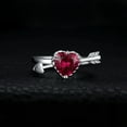 thumbnail image 4 of Jewelrypalace Love Heart Cupid Arrow 2.2ct Heart Cut Ruby Color Cubic Zirconia Cocktail Ring 925 Sterling Silver, 4 of 6