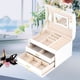 thumbnail image 4 of CAJA DE ALMACENOMO DE JOYERÍA DE CUERO PU DE 3 NIVELES, ORGANIZADOR CON ESPEJO, VITRINA DE JOYERÍA PARA JOYAS Y ROLOJES, DELECIÓN ELEGANTE PARA CAJÓN, Fácil de Limpiar,, 4 of 7