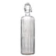 thumbnail image 1 of Botella de Vidrio Grueso, Tapa de Goma con Cierre Hermético Reutilizable, Envase de Vidrio Transparente con Relieve, 1 Litro, Línea Vertical, 1 of 3