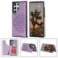 thumbnail image 2 of Dteck for Samsung Galaxy S23 Ultra Case with Card Holder,Magnetic Flower Back Flip Case Wallet Protective Kickstand Phone Cover for Galaxy S23 Ultra,Purple, 2 of 8