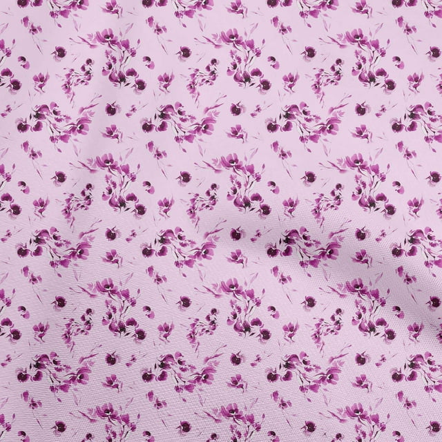 oneOone Cotton Silk Light Pink Fabric Abstract Floral Craft Projects Decor Fabric Printed By The Yard 42 Inch Wide
