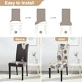 thumbnail image 4 of Dining Room Chair Covers Set of 4, Stretch Printed Floral Parsons Chair Slipcovers Spandex Removable Washable Kitchen Chair Protector Cover for Dining Room, Hotel, Ceremony (Beige+Flower), 4 of 6