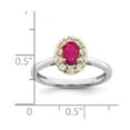thumbnail image 2 of 14k White Gold Lab Grown Diamond and Created Oval Ruby Fashion Ring Size 7.00 Jewelry for Women, 2 of 8