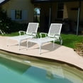 thumbnail image 2 of HOMEFUN Chaise Lounge Outdoor, Cast Aluminum Lounge Chairs Set of 2 for Outside Pool Tanning Chairs with Adjustable Backrest and Moveable Wheels, White, 2 of 5