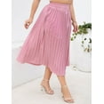 thumbnail image 4 of Women's Plus Size Pleated Skirt Casual Chiffon Elastic Waist Boho Skirts Plus Size Midi Skirts, 4 of 7