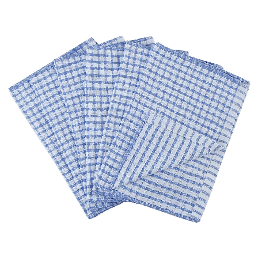 Unique Bargains Cotton Absorbent Kitchen Dish Cleaning Towels Blue