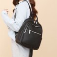 thumbnail image 4 of Nueva mochila de cuero suave de PU, mochila de viaje liviana para mujer, mochila de viaje de gran capacidad con sentido avanzado para mujer, 4 of 4