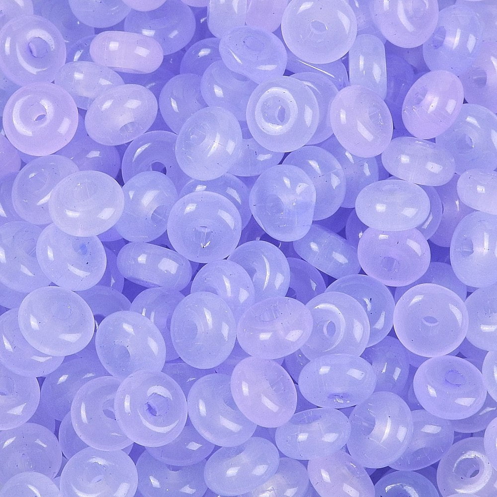 1pound Transparent Colours Glass Seed Beads Donut Lilac 6.5x3mm Hole: 1.8mm about 1363pcs/pound