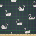thumbnail image 2 of Ambesonne Swan Fabric by the Yard Microfiber, Dark Lake with Calm Waves, 1 Yard, Pale Pink Charcoal Grey, 2 of 2