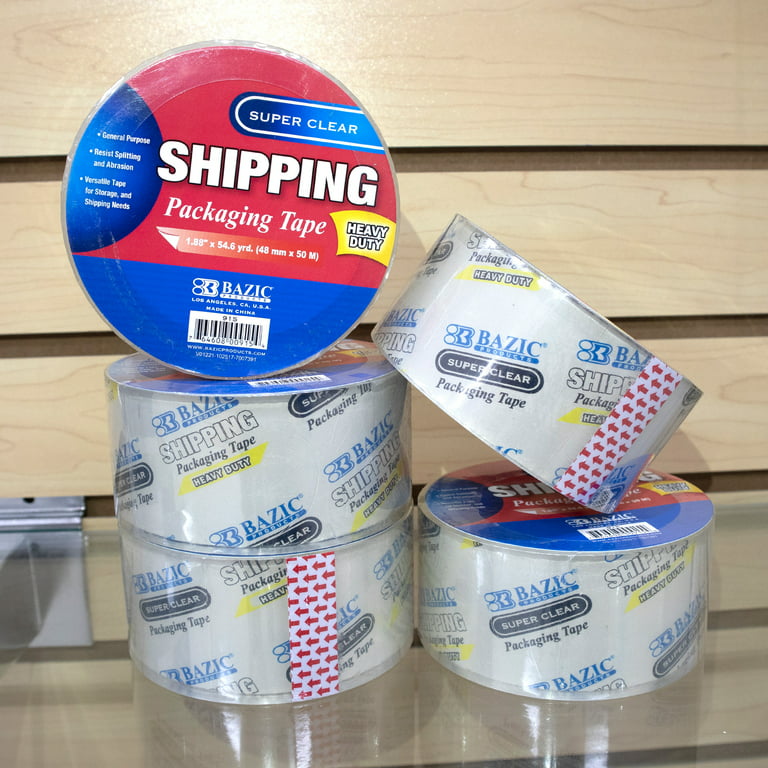 Bazic Products Bazic Packaging Tape Dispenser w/ (2) 1.88 x 54.6 Yards Super Clear Tape /Case Qty - 6