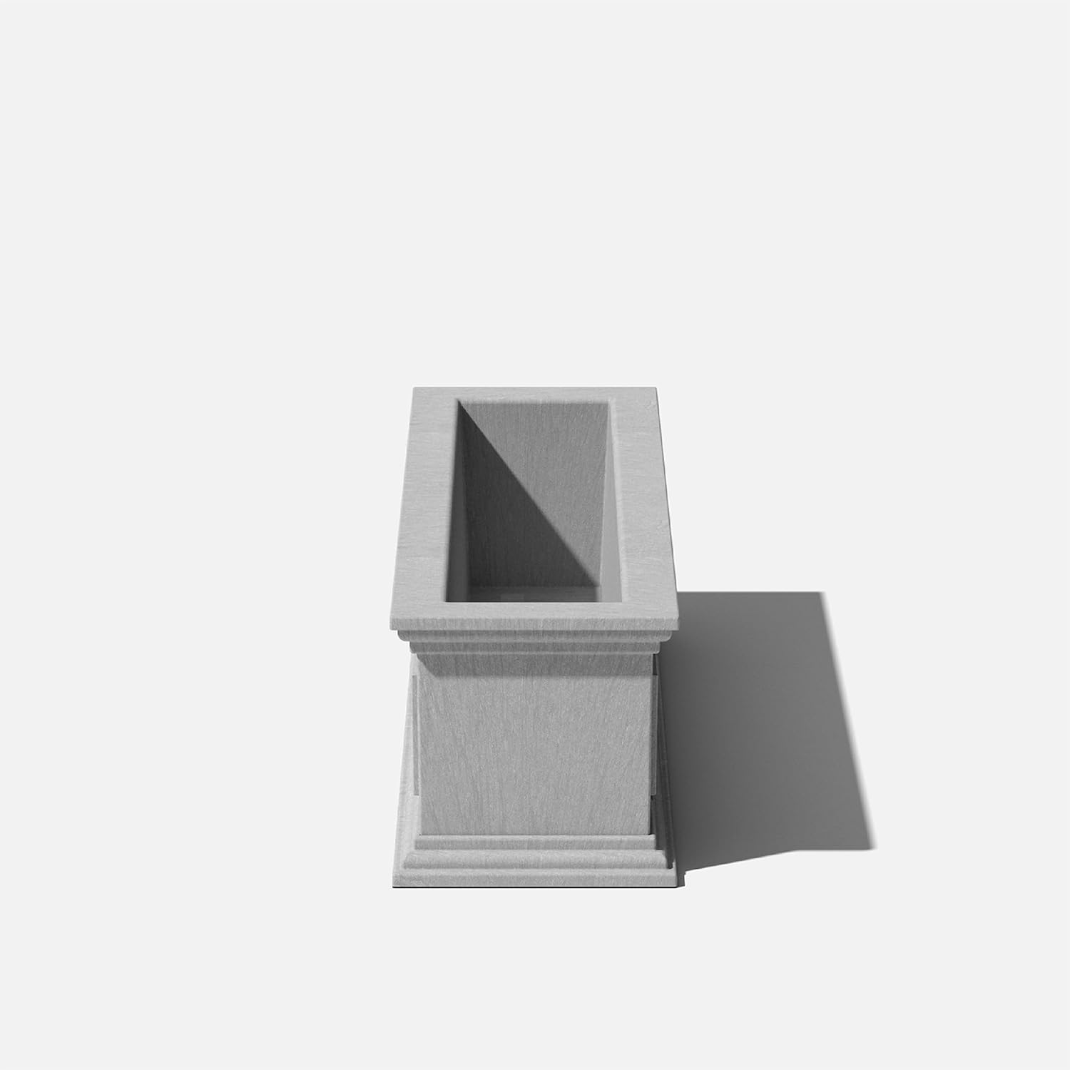 QHTER Brixton Window Box Plastic Planter - Large Rectangular Planter for Outdoor Balcony/Windowsill | Crack-Resistant All-Weather | Classic Estate Design for Flowers, Herbs, Succulents
