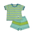 thumbnail image 3 of Cloud Mine - Baby Boys Short Sleeve Stripe Short Set 24681-3Months (green), 3 of 3