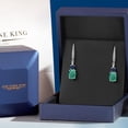 thumbnail image 5 of Gem Stone King 925 Sterling Silver Green Malachite and Blue Sapphire Dangle Earrings for Women with Lab Grown Diamond (5.73 Cttw, Oval 9X7MM), 5 of 6