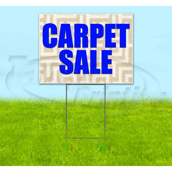 Carpet Sale (18" x 24") Yard Sign, Includes Metal Step Stake