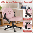 thumbnail image 5 of Waleaf Criss Cross Chair with Flip-Up Arms & Adjustable Lumbar Cushion, Wide Seat Office Chair on Wheels, Pink, 5 of 8