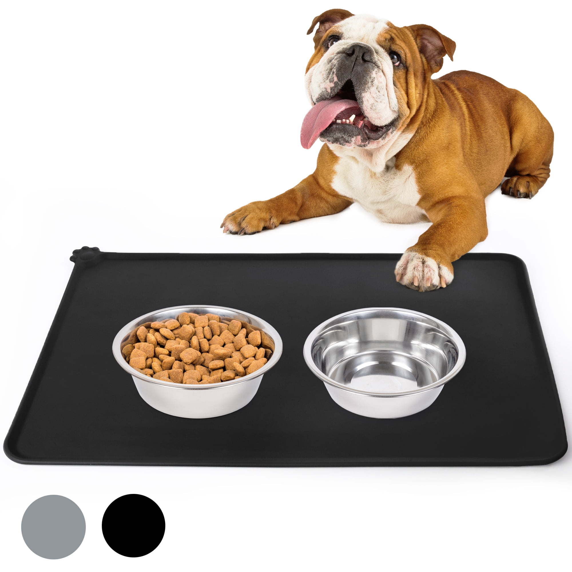 Pet Dog Food Mat, Nonslip Dog Food Trays, Silicone Dog Bowl Mats for