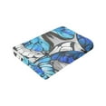 thumbnail image 6 of Kll Fleece Blanket Plush Throw Blanket Blue And White Butterflies,Soft Fuzzy Cozy Flannel Blanket For Couch Sofa Bed.(60"X50"), 6 of 9