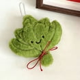 thumbnail image 1 of Llavero colgante de muñeca Yuzu Leaf - Muñeca de peluche con tema de hoja de pomelo con amuleto, figura de tela suave con peluche, accesorio de llave metálica, decoración de regalo de moda, 1 of 6