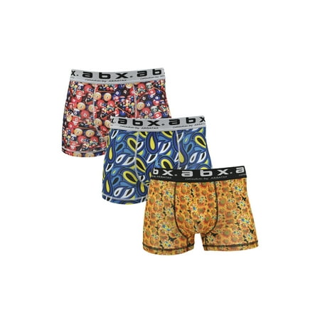 ABX Boxer Briefs for Men (3-Pack) Fun Colorful Shorts, Novelty