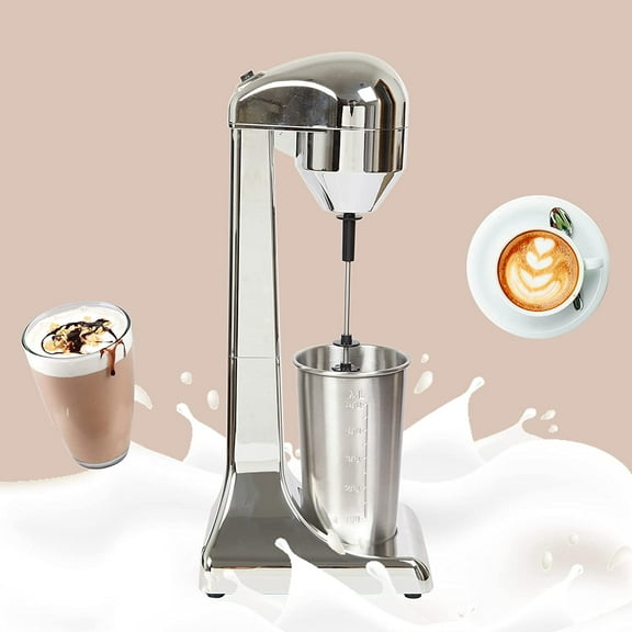 Single Head Milkshake Maker Machine, Commercial Electric Smoothie Blender Stainless Steel, Smoothie Ice Cream Mixer for Commercial and Home(Silver)