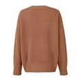 thumbnail image 5 of NAMTYQX Sweaters for Women Trendy V Neck Warm Trendy Solid Color Long Sleeve Relaxed Fit Knit Womens Pullover Sweaters Brown Size L, 5 of 5