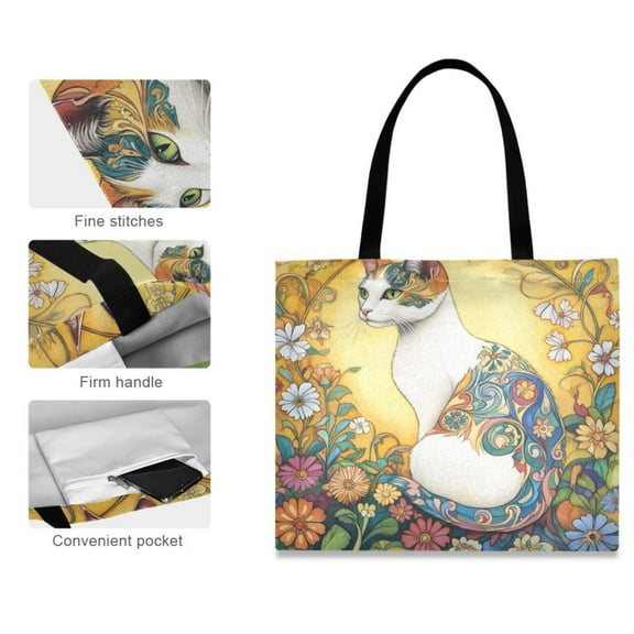 Canvas Tote Bag for Women Girls Design Print Sunlit Patterns Tote