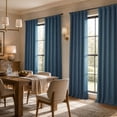 thumbnail image 3 of Story Blue Faux Linen Room Darkening Curtain (1 Panel), Story Blue, 50W X 96L, 3 of 11