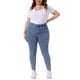 thumbnail image 2 of Jeans ajustados de mujer de talla grande Agnes Orinda, de tiro medio, elásticos, de mezclilla casual, leggings en color gris azul 1X, 2 of 6