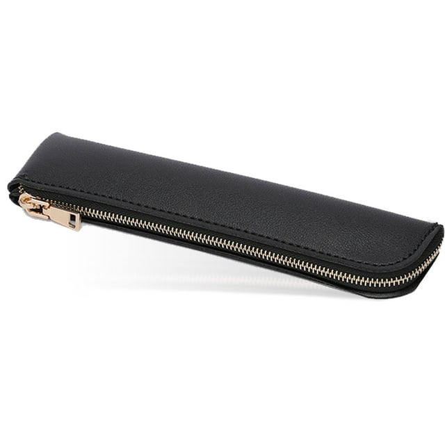 Estuche de cuero para lápices, Estuche para bolígrafos, Estuche para lápices pequeño para adultos, Estuches para bolígrafos, lápices y marcadores, Mini estuche para lápices de cuero con cremallera