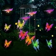 thumbnail image 3 of Garden Wind Chime Solar Power LED Butterfly Lights Hanging Colour Changing Decor, 3 of 10