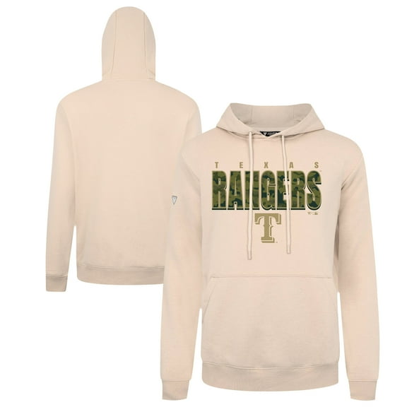 Men's Levelwear  Khaki Texas Rangers Podium Protect Pullover Hoodie