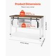 thumbnail image 2 of KFFKFF Beverage Station Cabinet, Dimensions 47.3 x 15.7 x 32.7 inches, Rustic Beverage Station Cabinet with Quadruple Storage, Beverage Station Table with Sliding Doors, 2 of 8